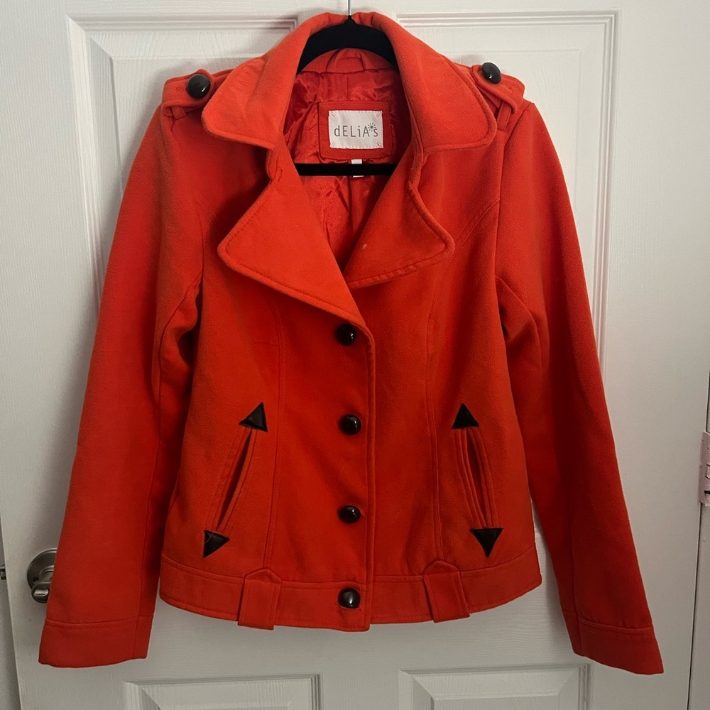 Delia’s Orange Pea Coat